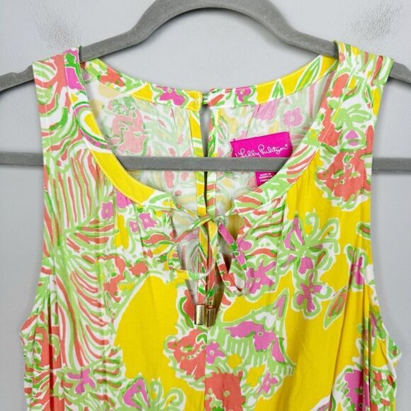 LILLY PULITZER X TARGET | Happy Place Romper in Challis Yellow Women’s Size S - Picture 5 of 11